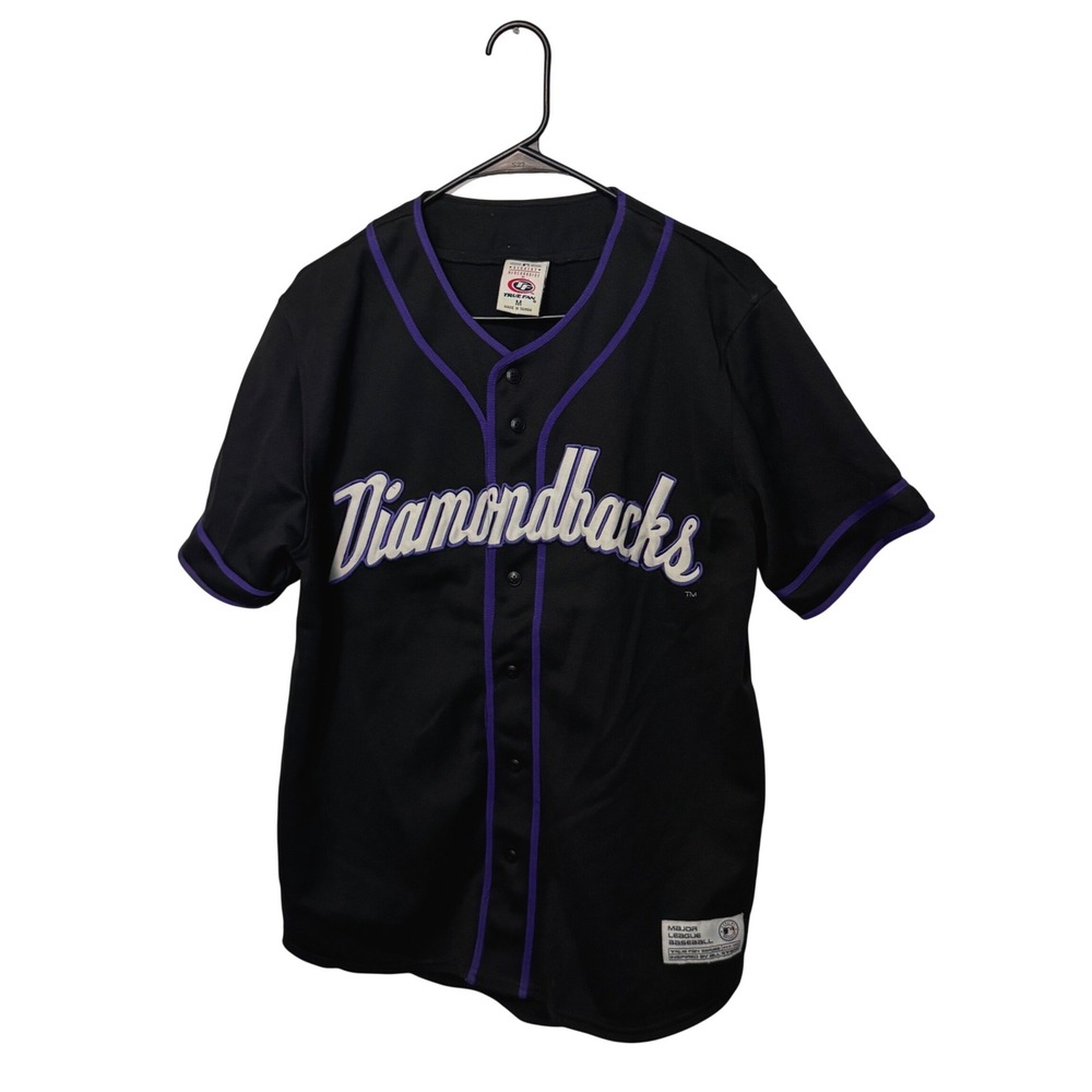 Vintage Arizona Diamondbacks Baseball Jersey Mens Medium Black Purple MLB Mesh